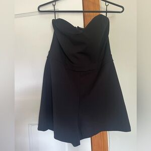 Express Black strapless romper